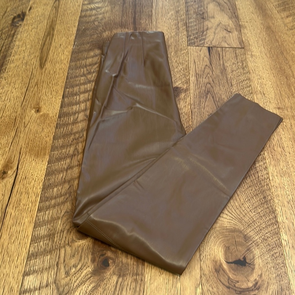 Zara Woman’s Brown Faux Leather Pants Size XS